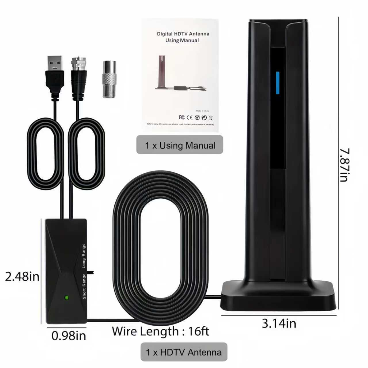4K/1080P Innendørs HD TV-antenne