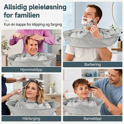 Vanntett klippekappe med oppsamler – Sammenleggbar paraply-klippekappe for hjemmeklipping