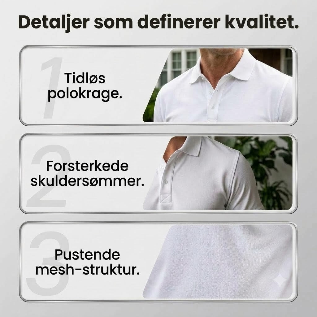 Kortermet poloskjorte til herre – Sportslig slim-fit