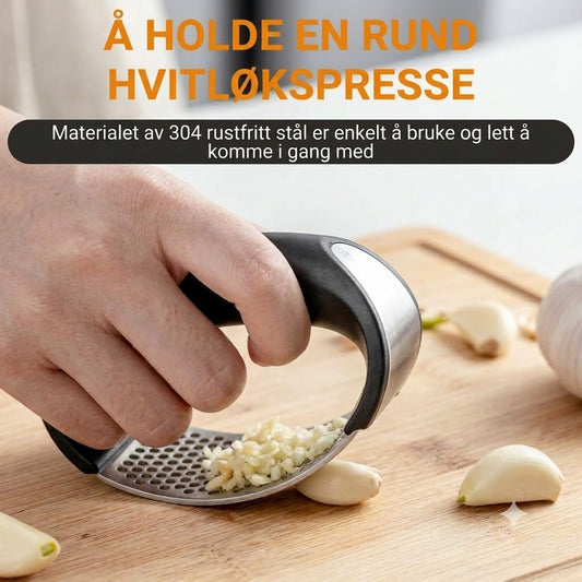 Hvitløkspresse: Bærbar hvitløkspresse i rustfritt stål