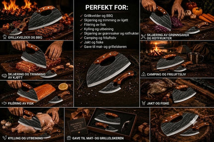 🔪 Førsteklasses kjøttknivsett (2-deler) – Ekstremt skarpe, perfekt for BBQ, grilling og matlaging.