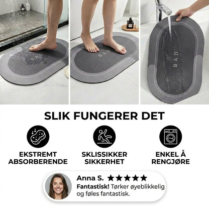 Hurtigtørkende badematte