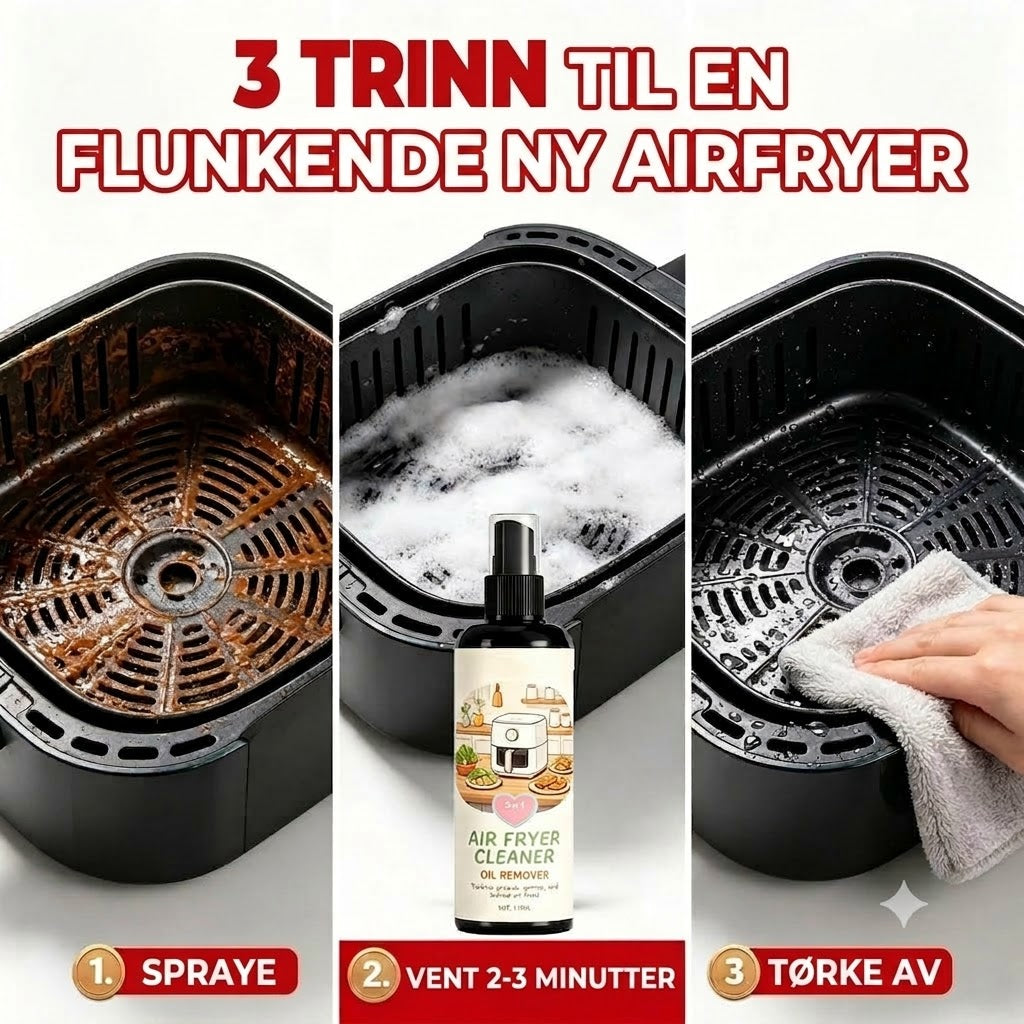 2-i-1 Airfryer-rengjøringsmiddel og avfettingsspray
