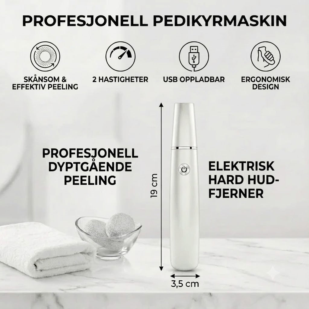 Elektrisk hardhudfjerner for føtter