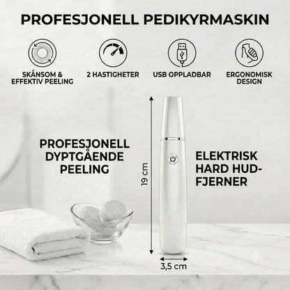 Elektrisk hardhudfjerner for føtter