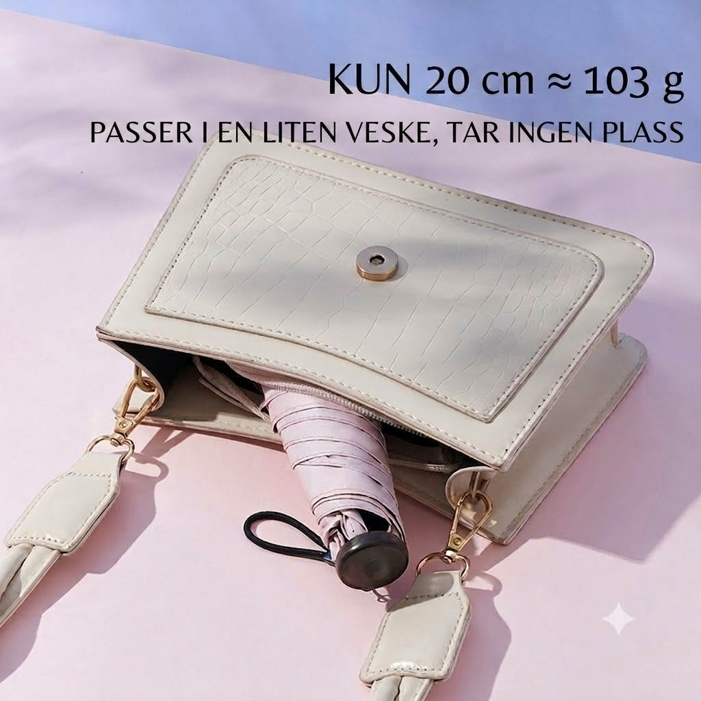Ultralett karbonfiberparaply – UV-beskyttelse (svart belegg), sol- og regnbeskyttelse ☂️