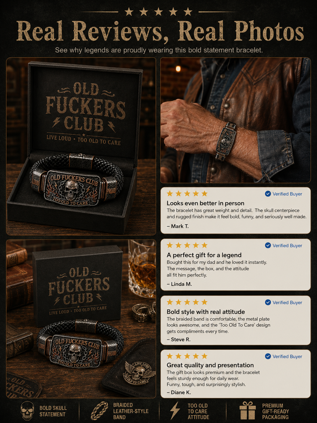 ☠️ Gamlegutta-klubben & Vill & Fri 🪓 | 2026 Limited Edition Vintage Armbånd