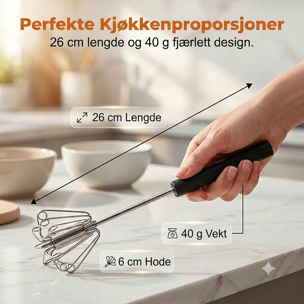 En god hjelper på kjøkkenet: Visp i rustfritt stål med sklisikkert håndtak