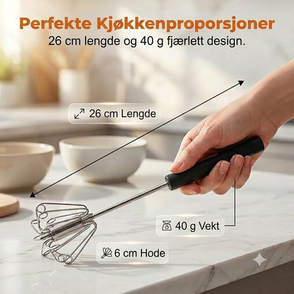 En god hjelper på kjøkkenet: Visp i rustfritt stål med sklisikkert håndtak