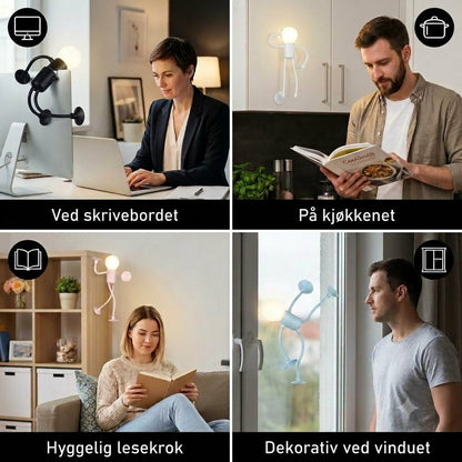 LED-lys med sugekopp — morsomt design, med utskiftbare sugekopper, kan brukes til dekorasjon.