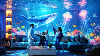🔌 Plug-and-play HD nattlys med stjernehimmel- og havprojeksjon 🥳⭐