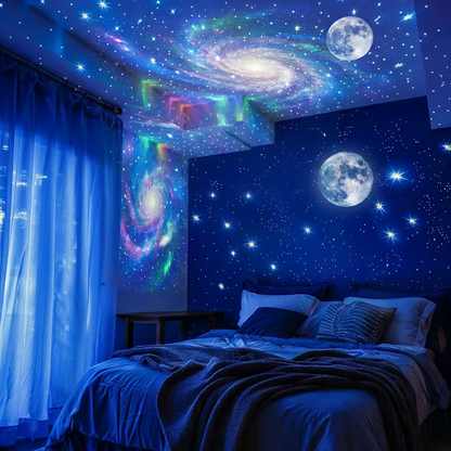 🔌 Plug-and-play HD nattlys med stjernehimmel- og havprojeksjon 🥳⭐