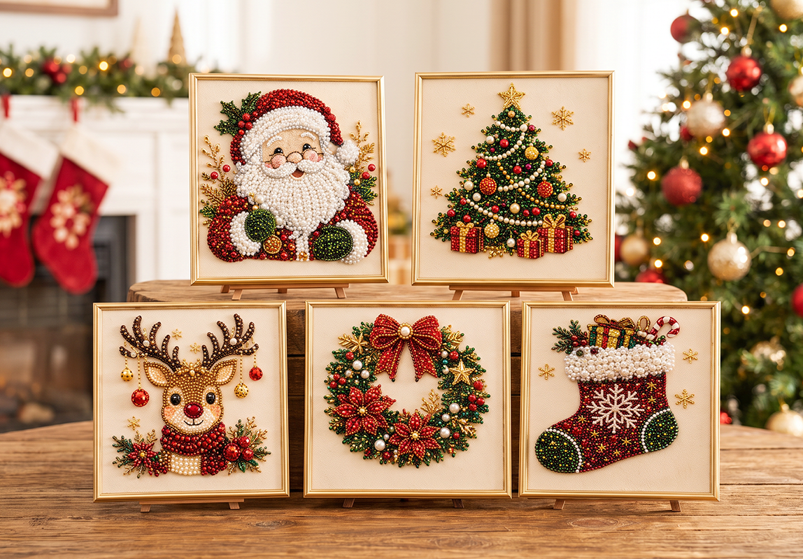 🔥 Tidsbegrenset tilbud: 50 % rabatt! 🎨💎 Juletema DIY diamantmaling-sett – perfekt for nybegynnere 🎄