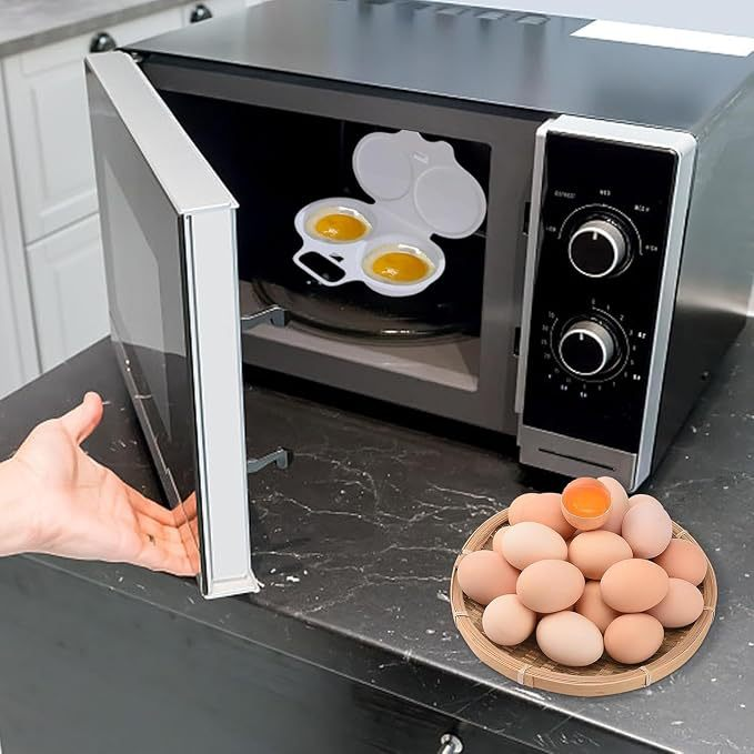 Eggkoker for mikrobølgeovn med sprutdeksel