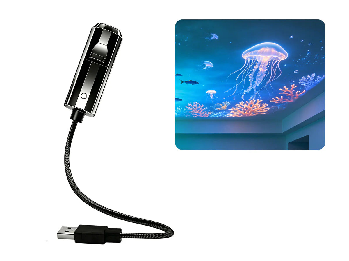 🔌 Plug-and-play HD nattlys med stjernehimmel- og havprojeksjon 🥳⭐