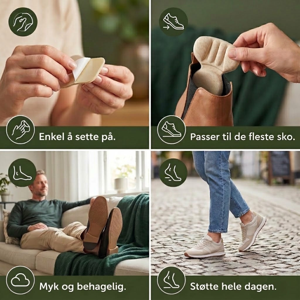 Myke og pustende dobbeltlags hælputer i skum