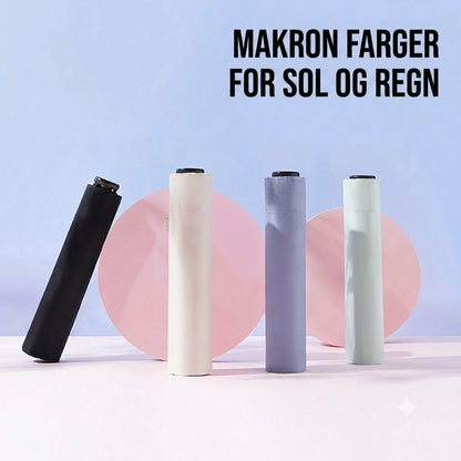 Ultralett karbonfiberparaply – UV-beskyttelse (svart belegg), sol- og regnbeskyttelse ☂️