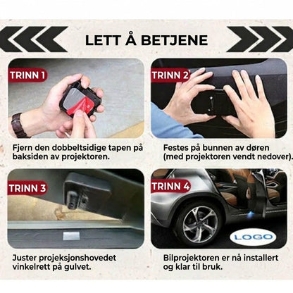 Projektorsett for bildør med logo | 1 sett (2 stk.)