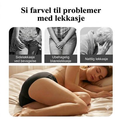 Lekkasjesikker menstruse med høyt liv, dobbel beskyttelse foran og bak – forhindrer effektivt sidelekkasje