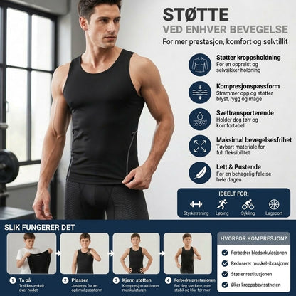 🔥 Tidsbegrenset tilbud: 50 % rabatt❗️❗️ Kompresjonsundertøy / kompresjonsvest for herre – ideelt for trening og fitness
