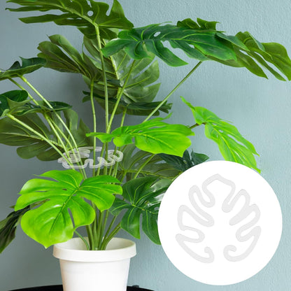 Gjennomsiktig plantestøtte i akryl, Monstera-bladform | Usynlig plantestøtte for innendørs bruk ( 1 sett 5 stk.)
