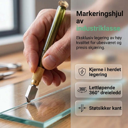 Profesjonell diamantglasskjærer – Skjærehjul i herdet legering
