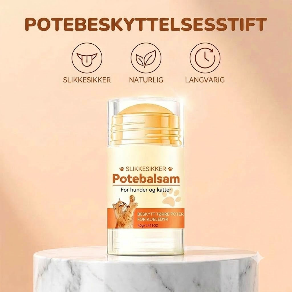 Fuktighetsgivende potebalsam-stift til kjæledyr
