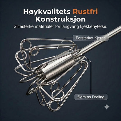 En god hjelper på kjøkkenet: Visp i rustfritt stål med sklisikkert håndtak