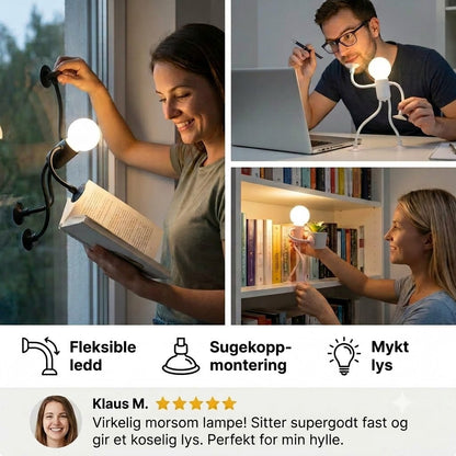 LED-lys med sugekopp — morsomt design, med utskiftbare sugekopper, kan brukes til dekorasjon.