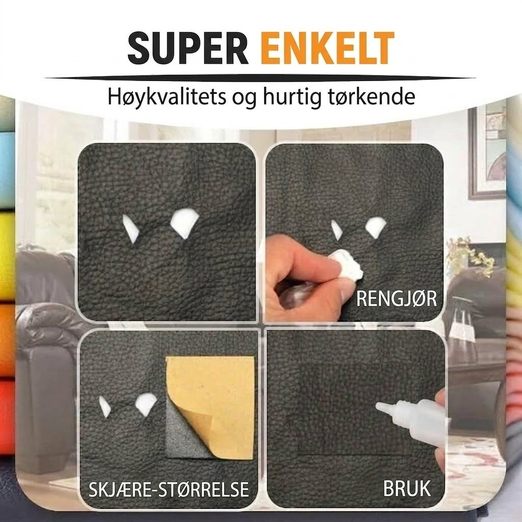 🛋️ Selvklebende reparasjonssett for skinn
