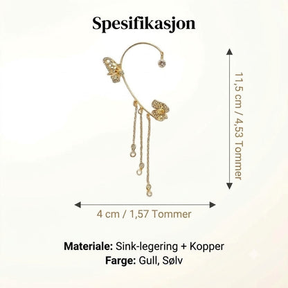 Enkle klipsøredobber med sommerfugler, blomstermotiver og dusker – elegante, komfortable og krever ingen hull i ørene