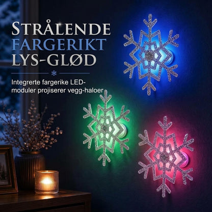 Selvlysende wallstickers med snøfnugg