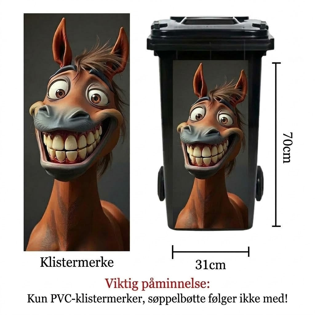 Kreative klistremerker for søppelbøtte – fargerike tegneseriemønstre