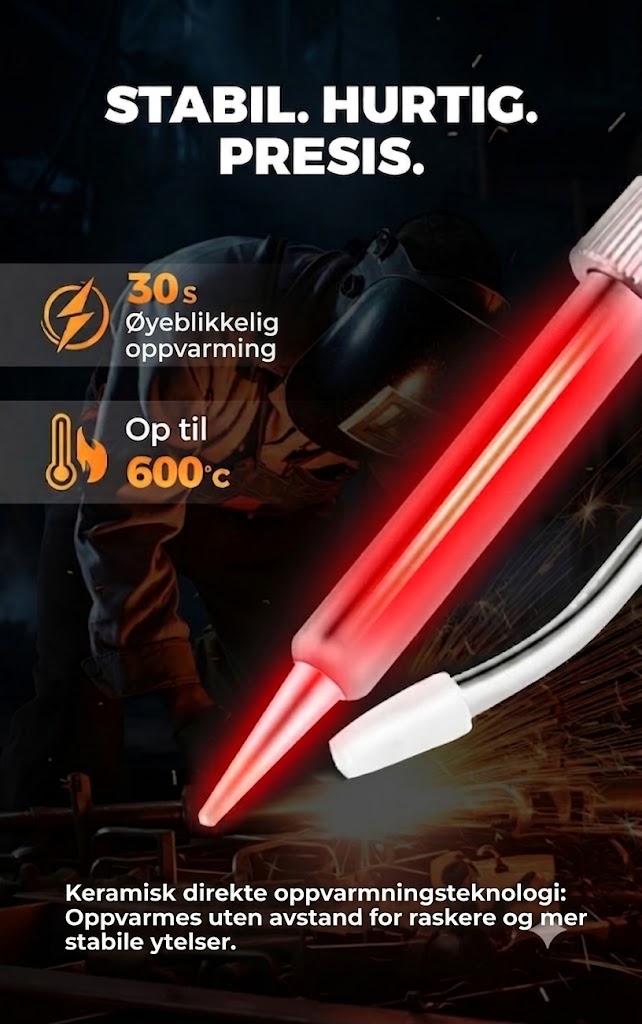 ⚒️ Effektivt 80W loddeboltsett – 12-delers sett