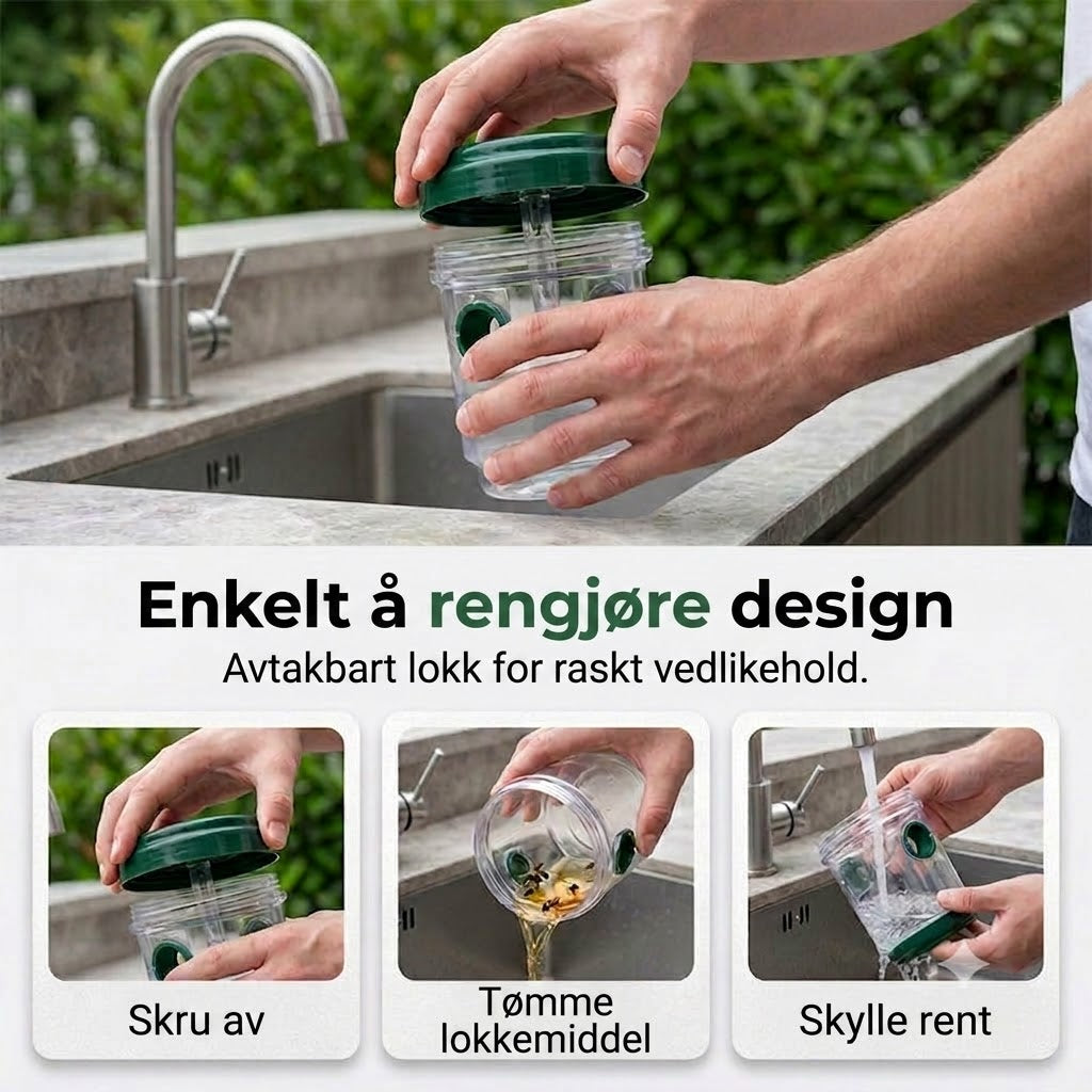 Solcelledrevet hengende vepsefelle og fluefanger