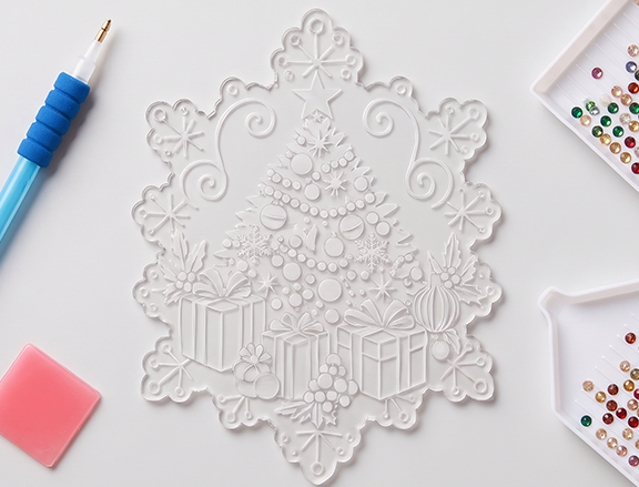 6-delt DIY diamond painting-sett for julepynt og dekorasjon