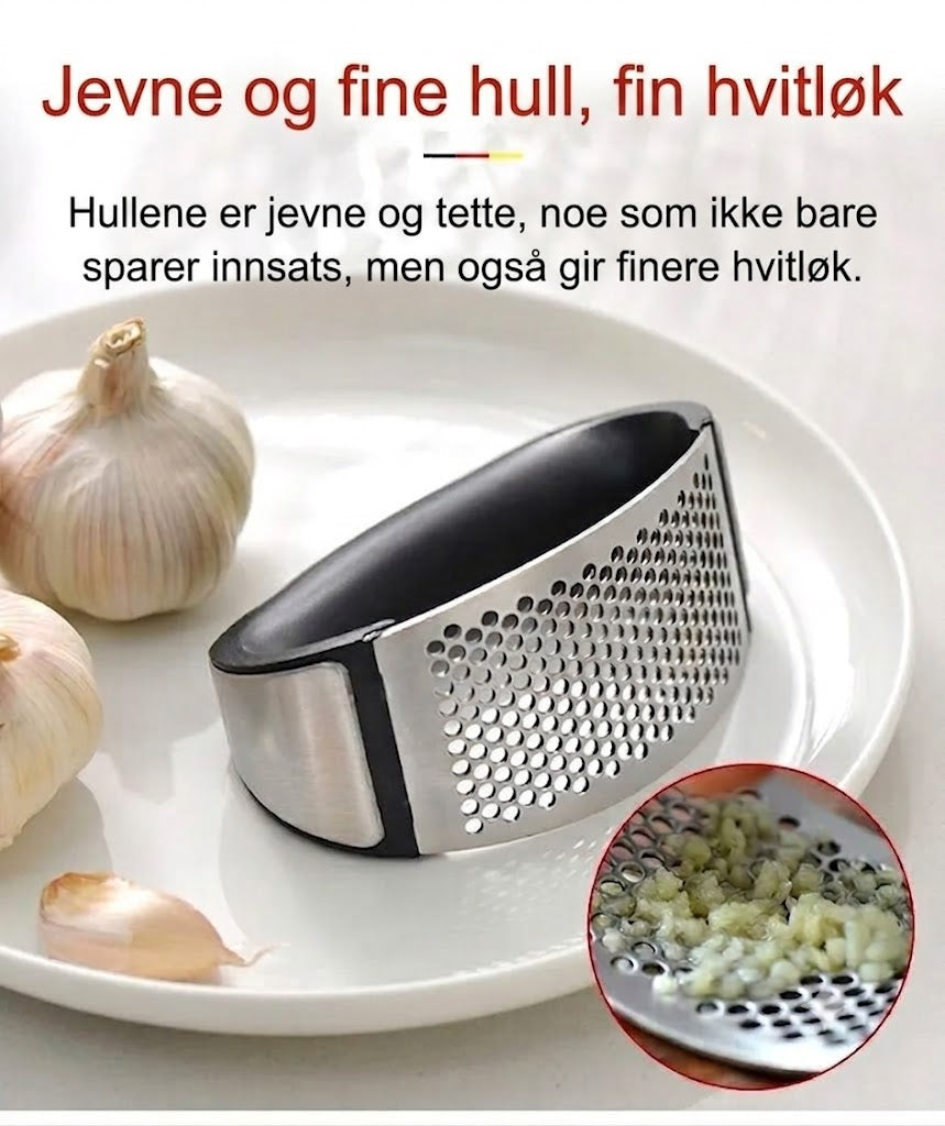 Hvitløkspresse: Bærbar hvitløkspresse i rustfritt stål