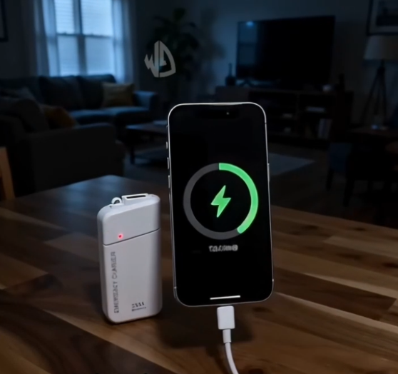 AA-batteridrevet powerbank med LED-lommelykt – gir ekstra strøm til mobilen i nødssituasjoner