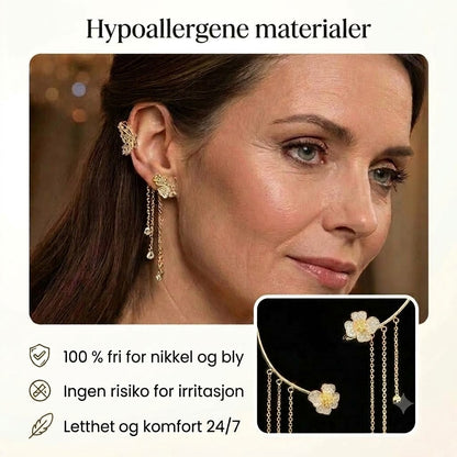 Enkle klipsøredobber med sommerfugler, blomstermotiver og dusker – elegante, komfortable og krever ingen hull i ørene