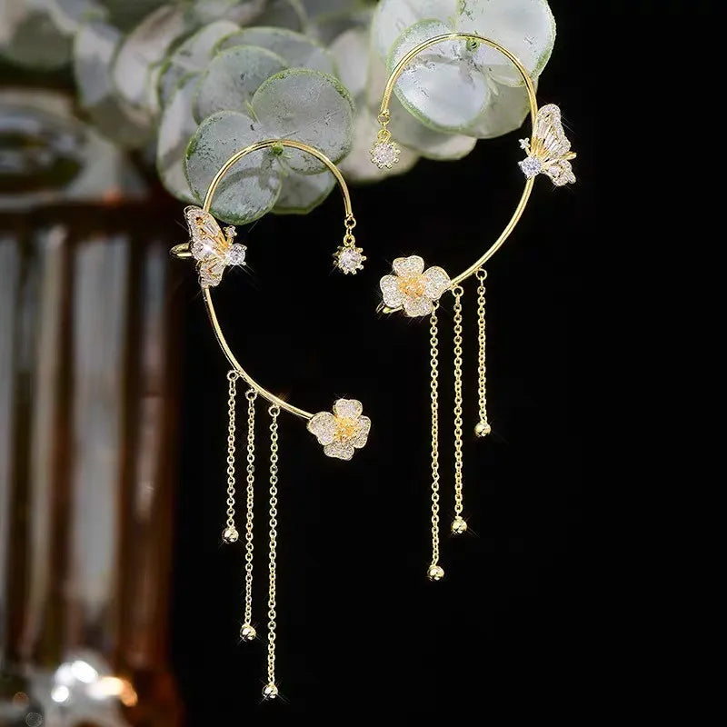 Enkle klipsøredobber med sommerfugler, blomstermotiver og dusker – elegante, komfortable og krever ingen hull i ørene