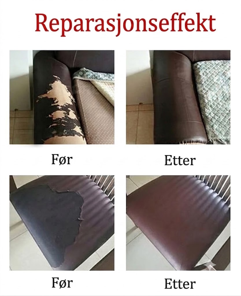 🛋️ Selvklebende reparasjonssett for skinn