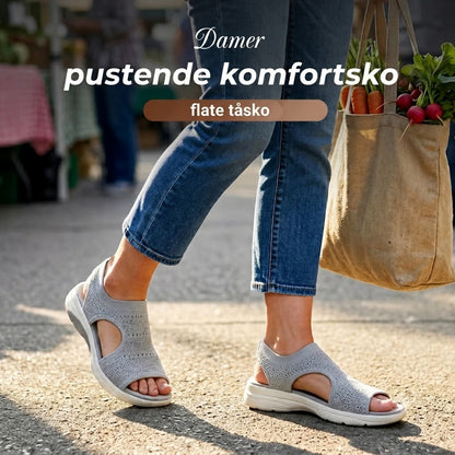 Komfortable og pustende flate sandaler