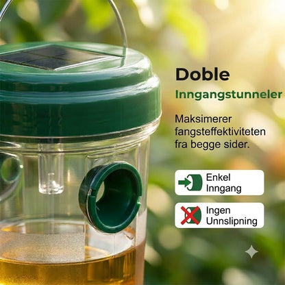 Solcelledrevet hengende vepsefelle og fluefanger
