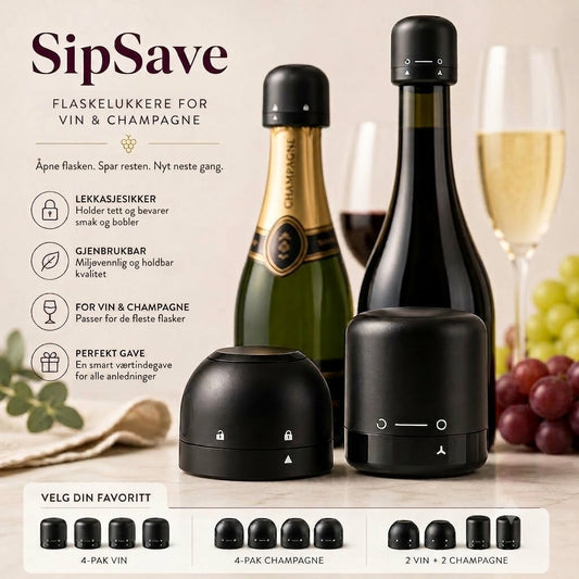 SipSave – Vin- og champagnestopper