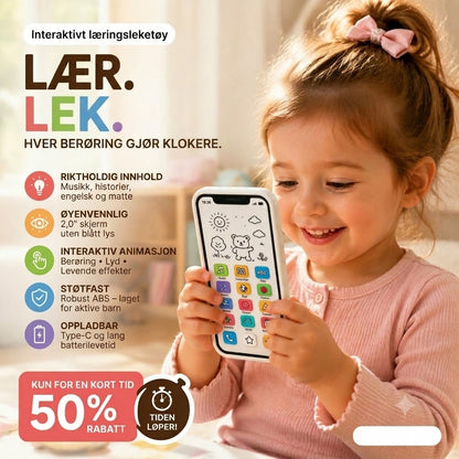 🔥📢 50 % rabatt 📱 Pedagogisk smarttelefon for barn | Læring gjennom lek, øyevennlig design – det ideelle valget for læring ✨👶
