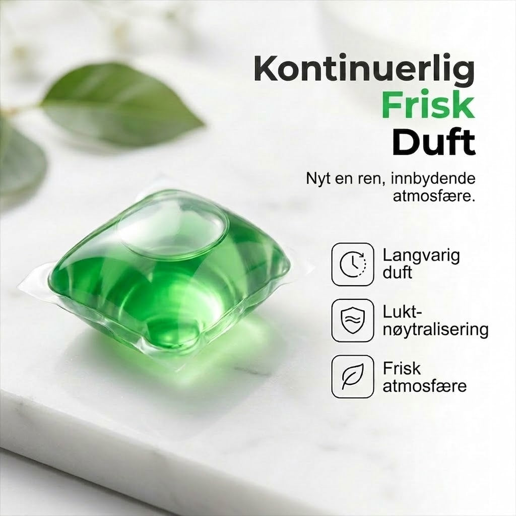 Tabletter for avløpsåpning og luktfjerning
