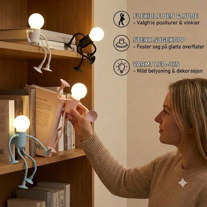 LED-lys med sugekopp — morsomt design, med utskiftbare sugekopper, kan brukes til dekorasjon.