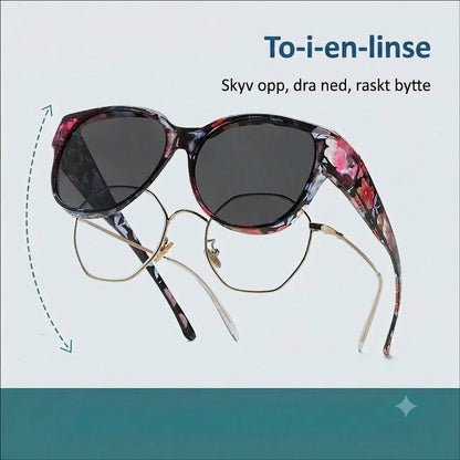 🕶 Nye oversize cateye-solbriller – Polariserte glass & UV400-beskyttelse