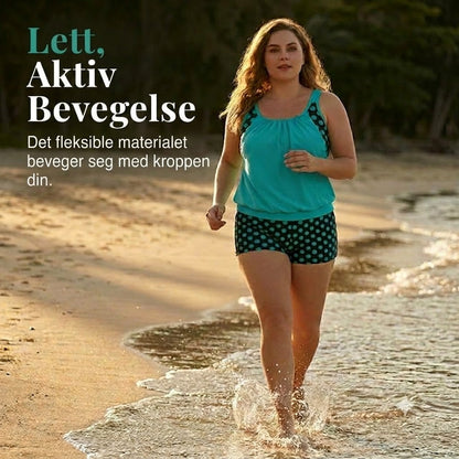 Todelt prikkete bikini til dame
