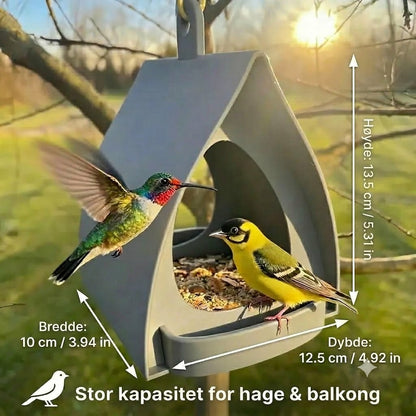 Hengende fuglemater – Stor kapasitet, ideell for hager og balkonger